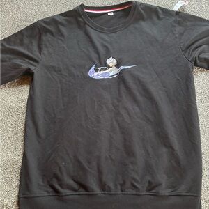 Unisex Killua Hunter Black Sweatshirt with Embroidered Nike Design Anime